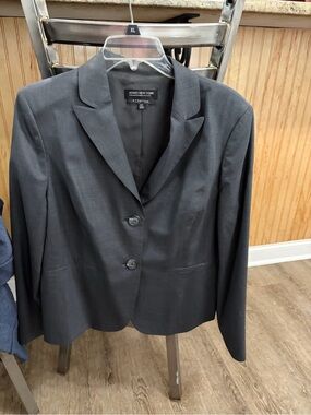 Jones New York Charcoal Two-Button Tailored Blazer